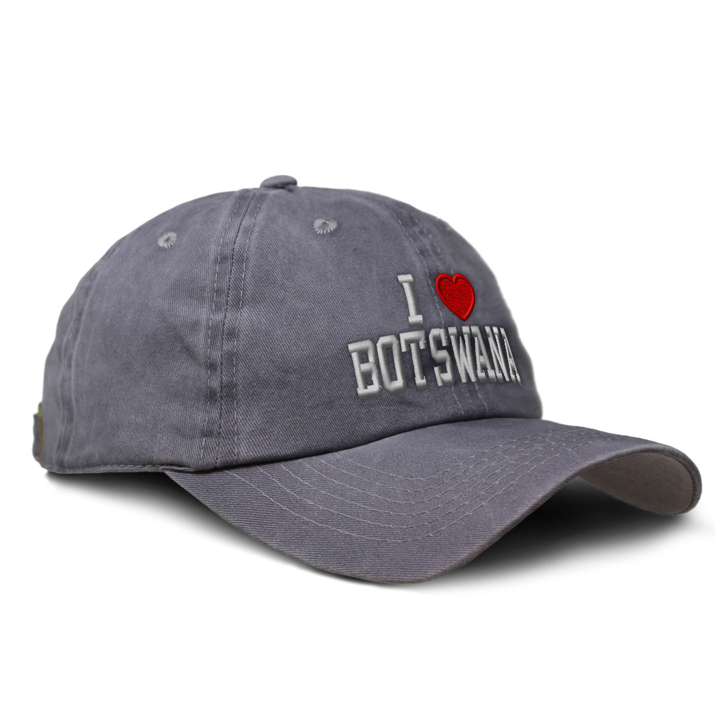 Soft Washed Baseball Cap I Love Botswana I Love Cotton Dad Hats for Men & Women - Picture 8 of 13